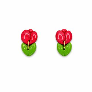 Tulipánové náušnice – červené